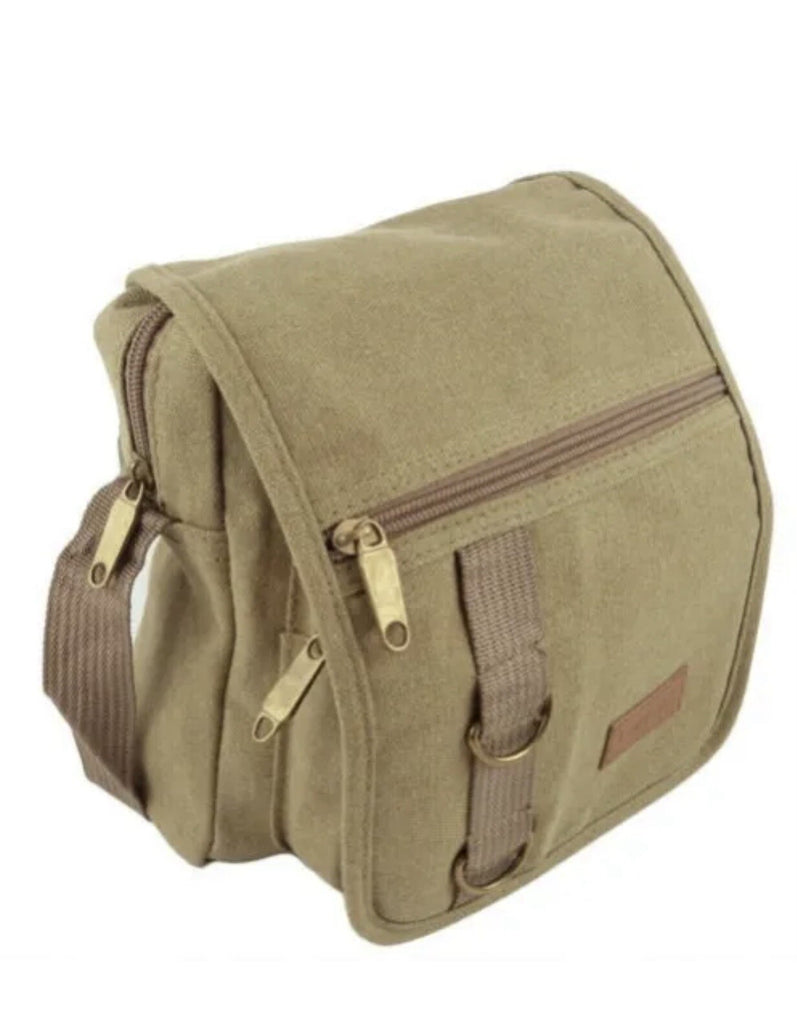 Lorenz Unisex Multi Purpose Small Canvas Cross Body Shoulder Travel Utility Bag
