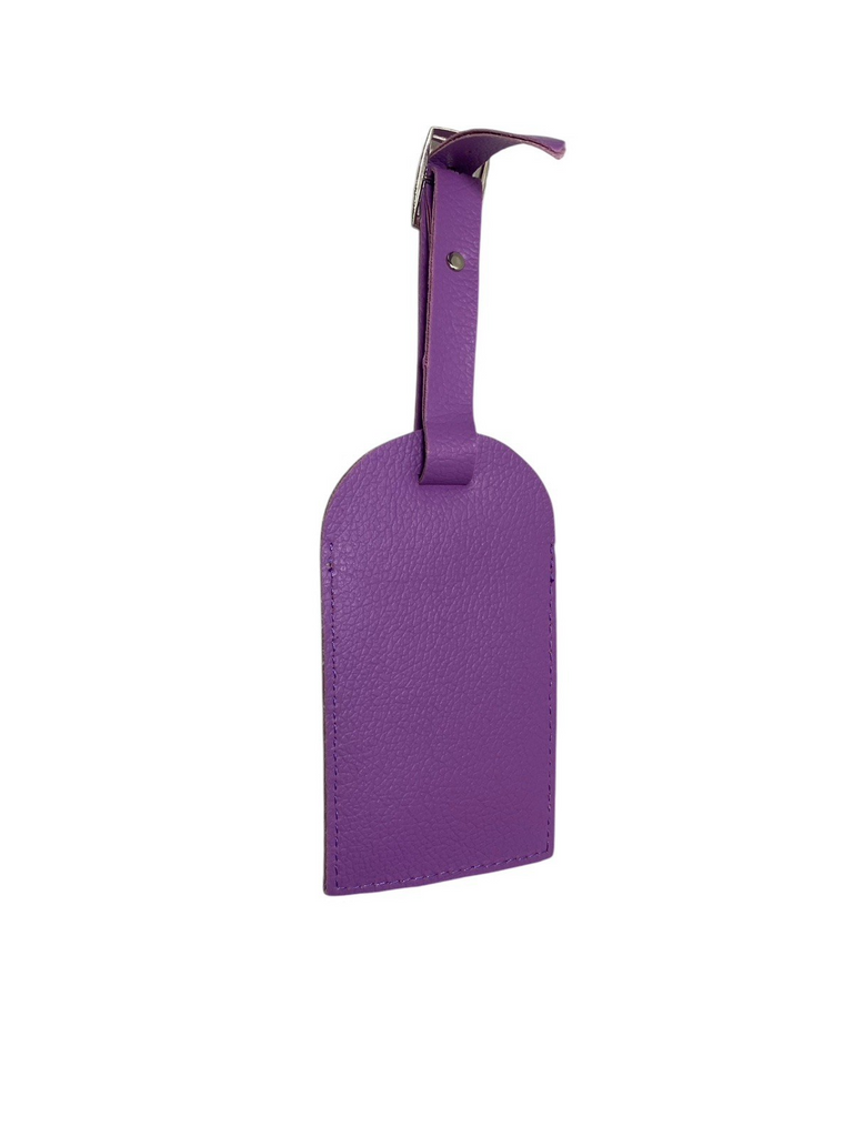 12 X PU Luggage Tag Suitcase Label Address Id Tag Purple Job Lot Car Boot Resale