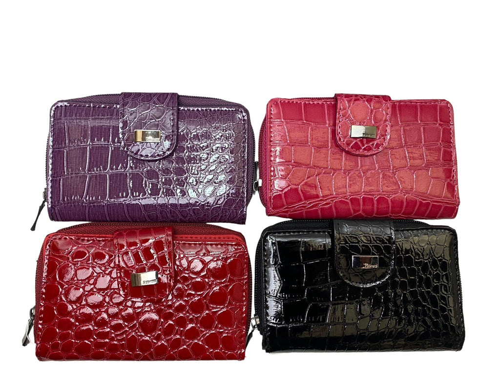 Fabretti Ladies Croc Fashion Purse Clutch Credit Card Wallet Coin Notes New