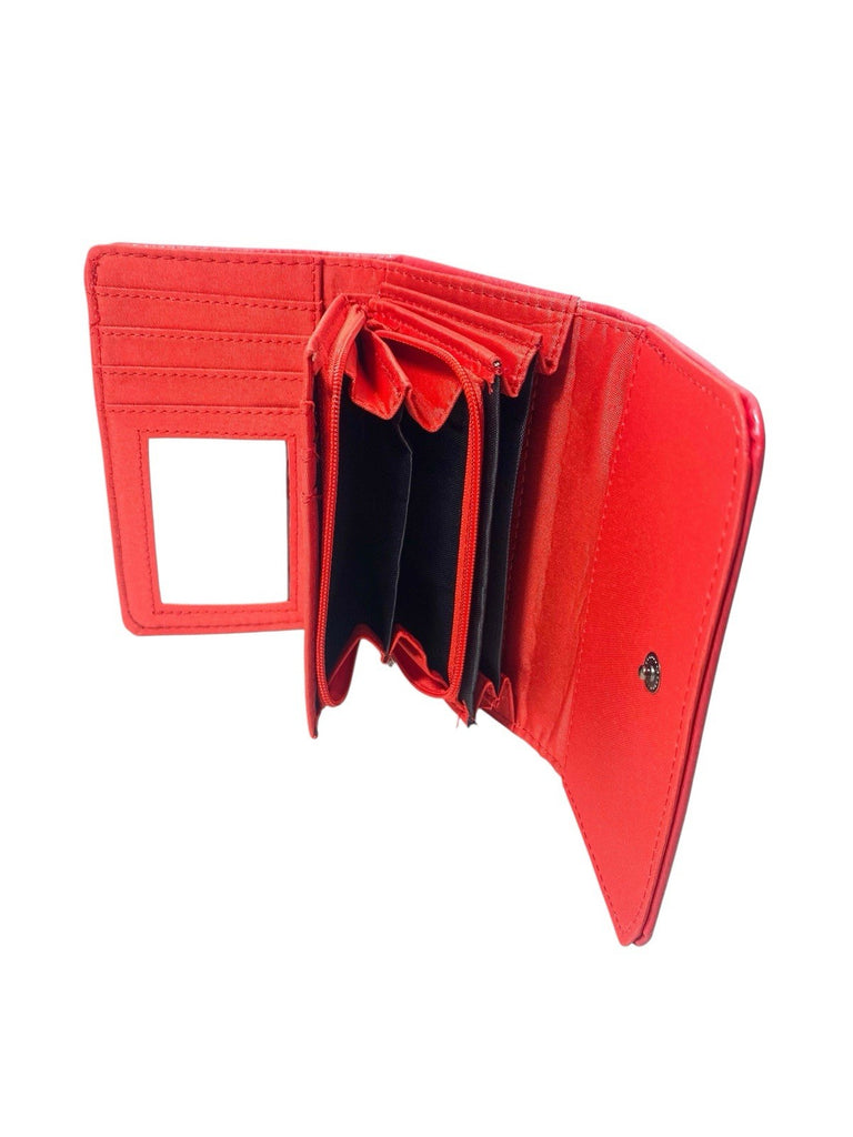 Ladies Trifold Faux Leather Zip Around Coin Credit Card Notes Purse New