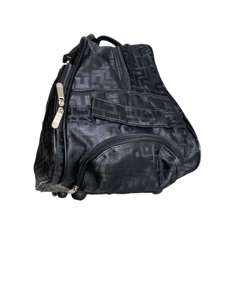 Unisex Black Frenzy Design Travel Holdall Wheeled Bag Fashion Hand Luggage New