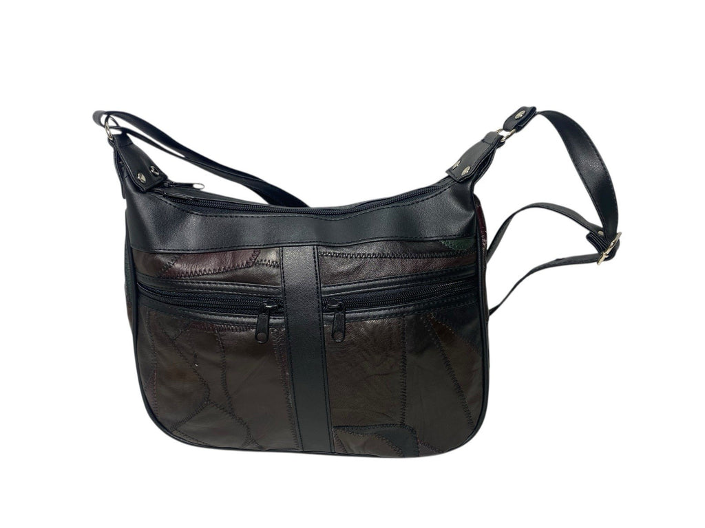 Lorenz Patchwork Leather Twin Top Leather Handbag Shoulder Cross Body Bag New