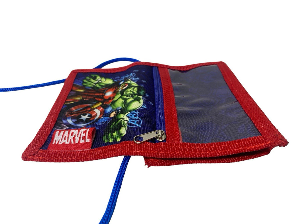 Marvel Avengers Boys Hulk Iron Money Change Notes Wallet With Lanyard Cord