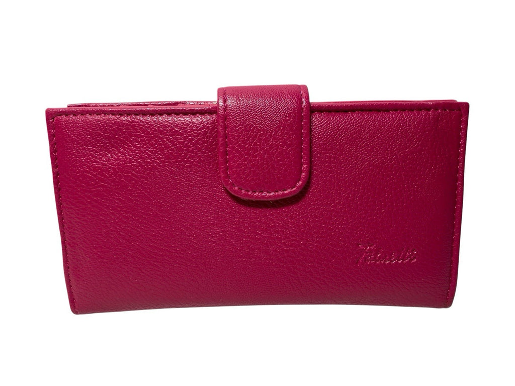 Fabretti Ladies Bifold Faux Leather Clip Top Coin Credit Card Notes Purse New