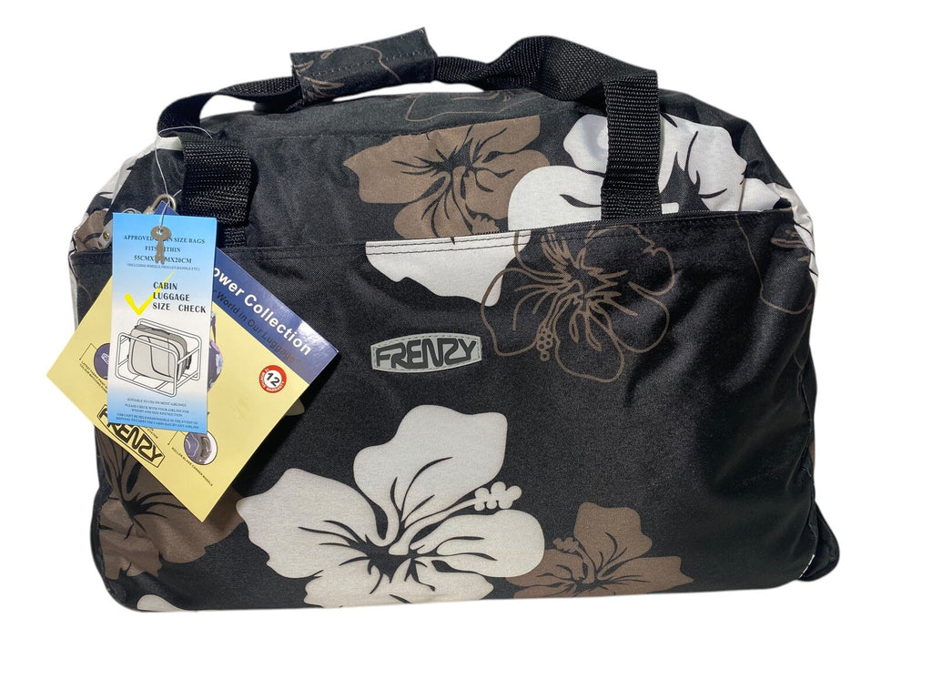 21" Wheeled Holdall Cabin Trolley Flower Sports Luggage Overnight Travel Bag 39L