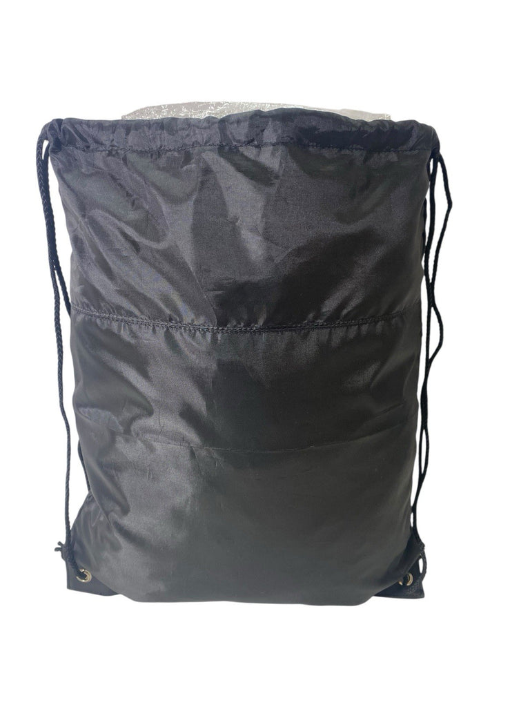 Unisex Gym Fitness Sports Drawstring Textile School PE Kit Trainer Bag Black New