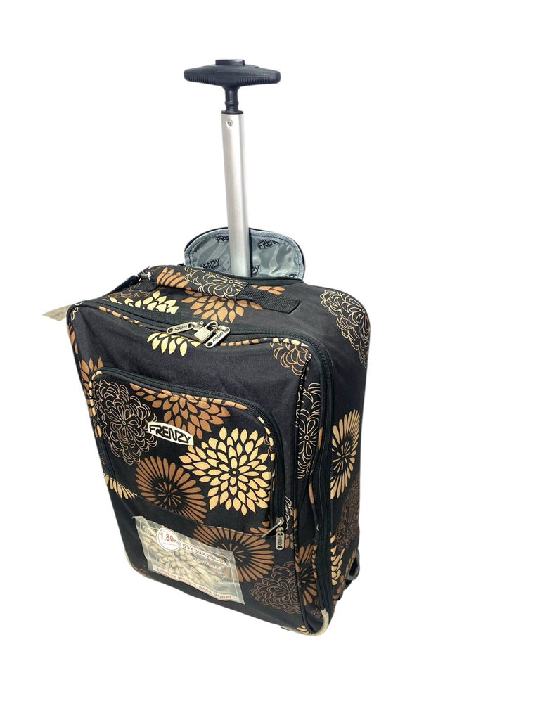 Frenzy 21" Lightweight 2 Wheel Carry On Hand Cabin Luggage Suitcase 36L Black