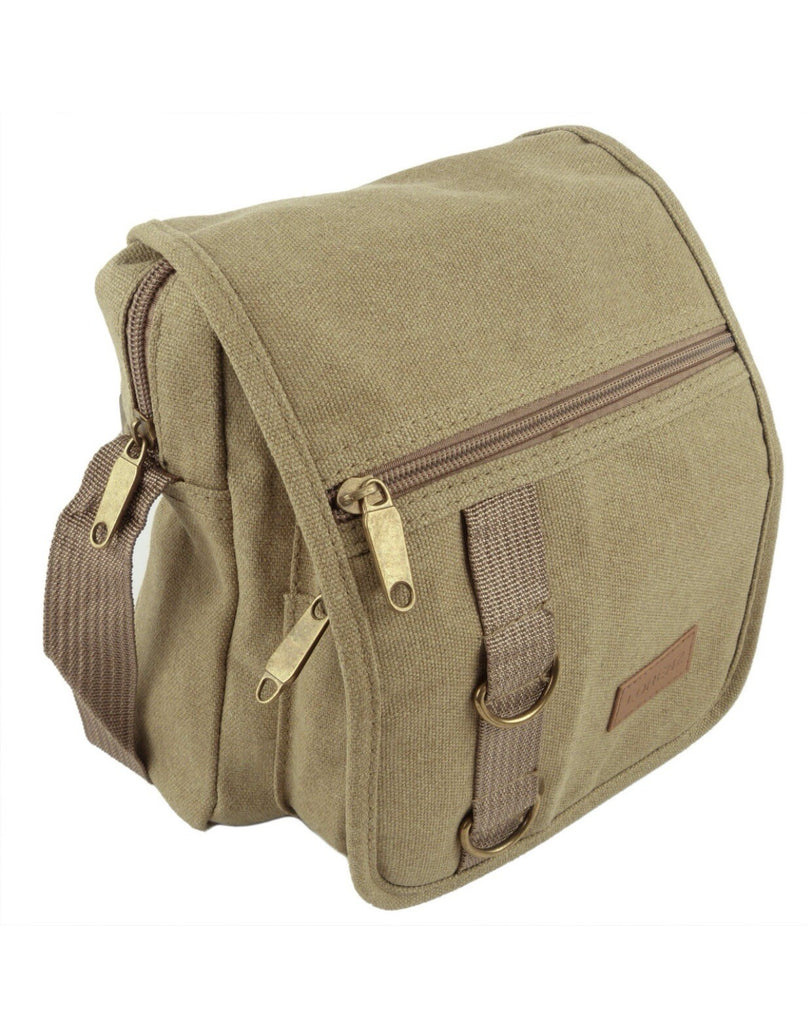 Lorenz Unisex Multi Purpose Small Canvas Cross Body Shoulder Travel Utility Bag