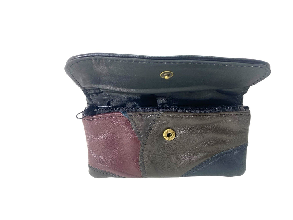 Lorenz Ladies Patchwork Leather Purse Super Soft with Zipped Coin Compartment