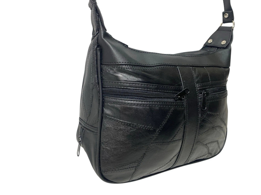 Lorenz Patchwork Leather Twin Top Leather Handbag Shoulder Cross Body Bag New