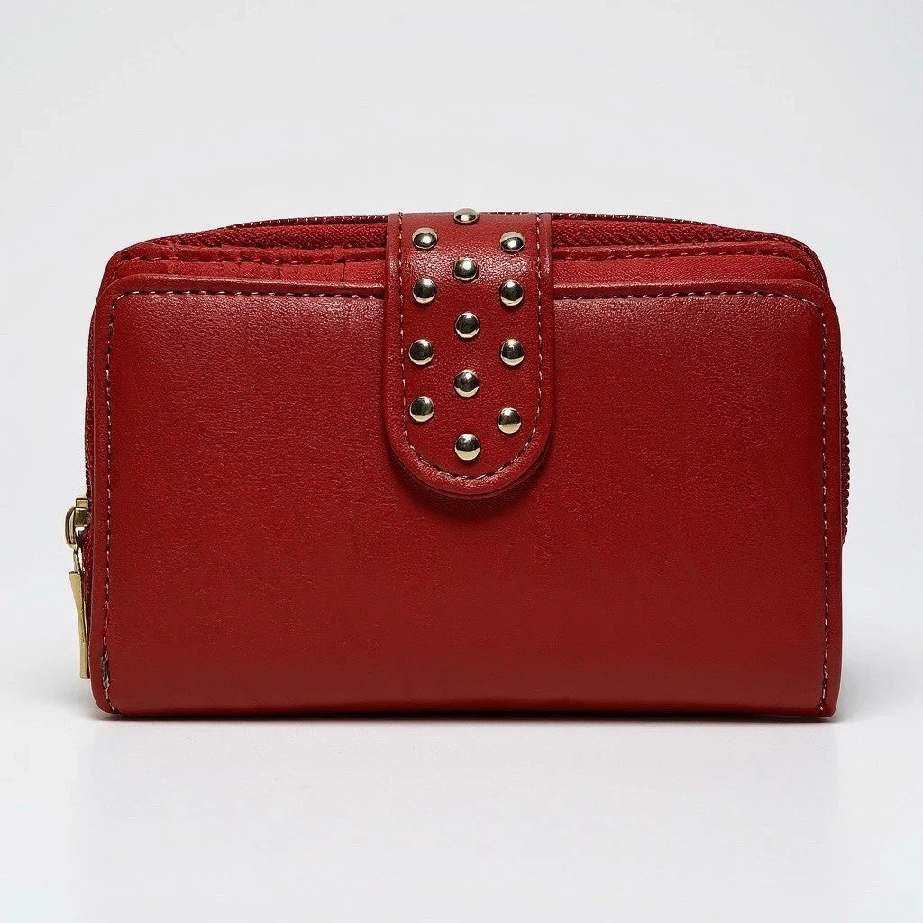 Fabretti Ladies Bifold Faux Leather Zip Around Coin Credit Card Notes Purse New