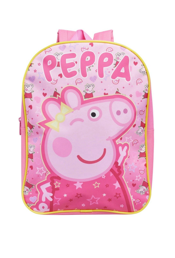 Peppa Pig Stars Girls Kids Pink Backpack Rucksack Book Bag Nursery School New
