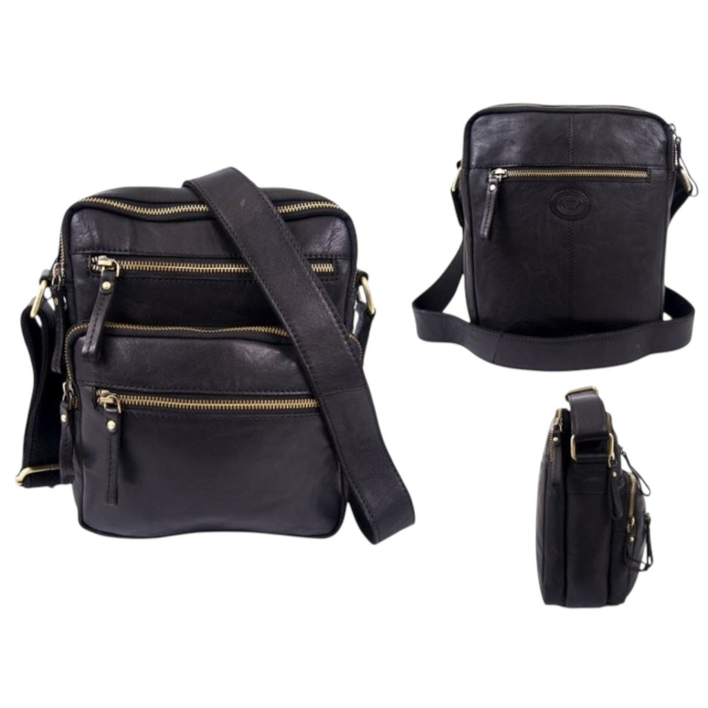 Soft Genuine Leather Unisex Travel Work Cross Body Bag London Leather Goods New