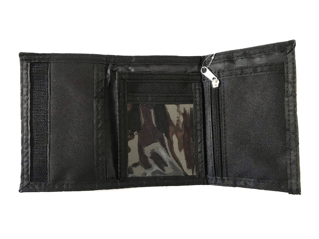 Unisex Sports Trifold Canvas Notes Coins Card Wallet Purse Black New