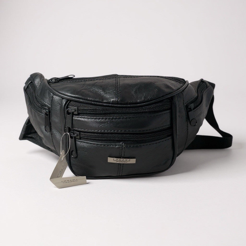 Lorenz Real Leather Unisex Bum Bag Money Belt Fanny Pack Waist Pouch Bumbag New