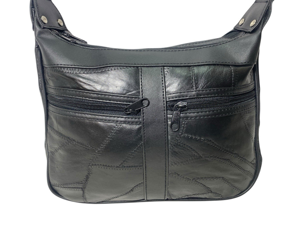 Lorenz Patchwork Leather Twin Top Leather Handbag Shoulder Cross Body Bag New