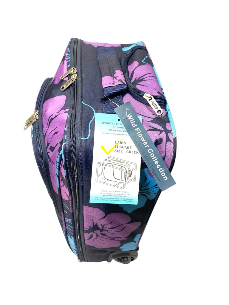 Frenzy 21" Lightweight 2 Wheel Carry On Hand Cabin Luggage Suitcase 36L Navy