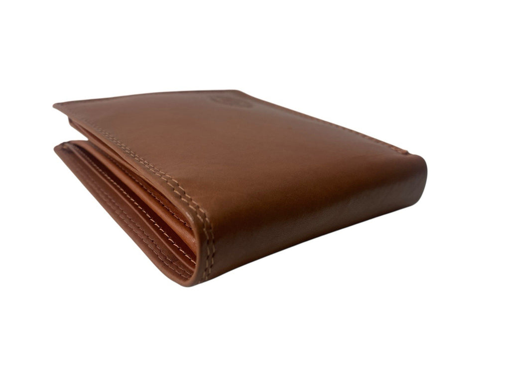 London Leather Goods Soft Leather Mens TriFold Wallet Coins Notes Credit Cards