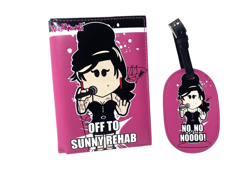 Weenicons Amy Winehouse Off To Sunny Rehab Passport Cover Luggage Tag Set Boxed
