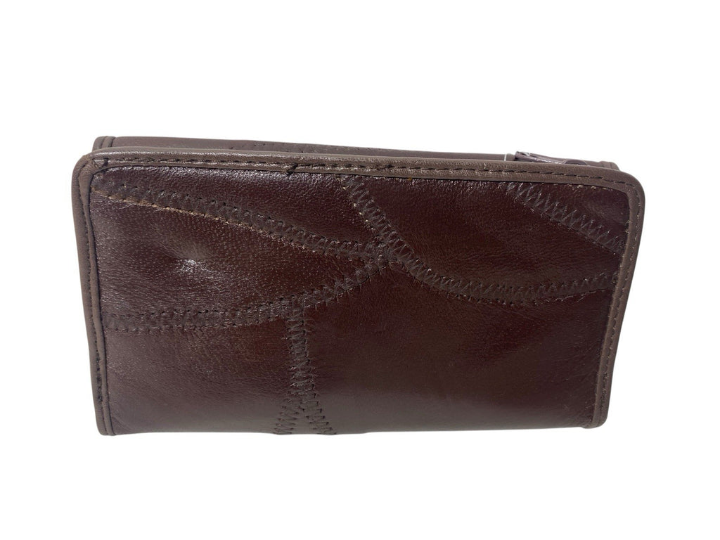 Je Tadore Patch Leather Trifold Purse Multiple Compartments and Slots New