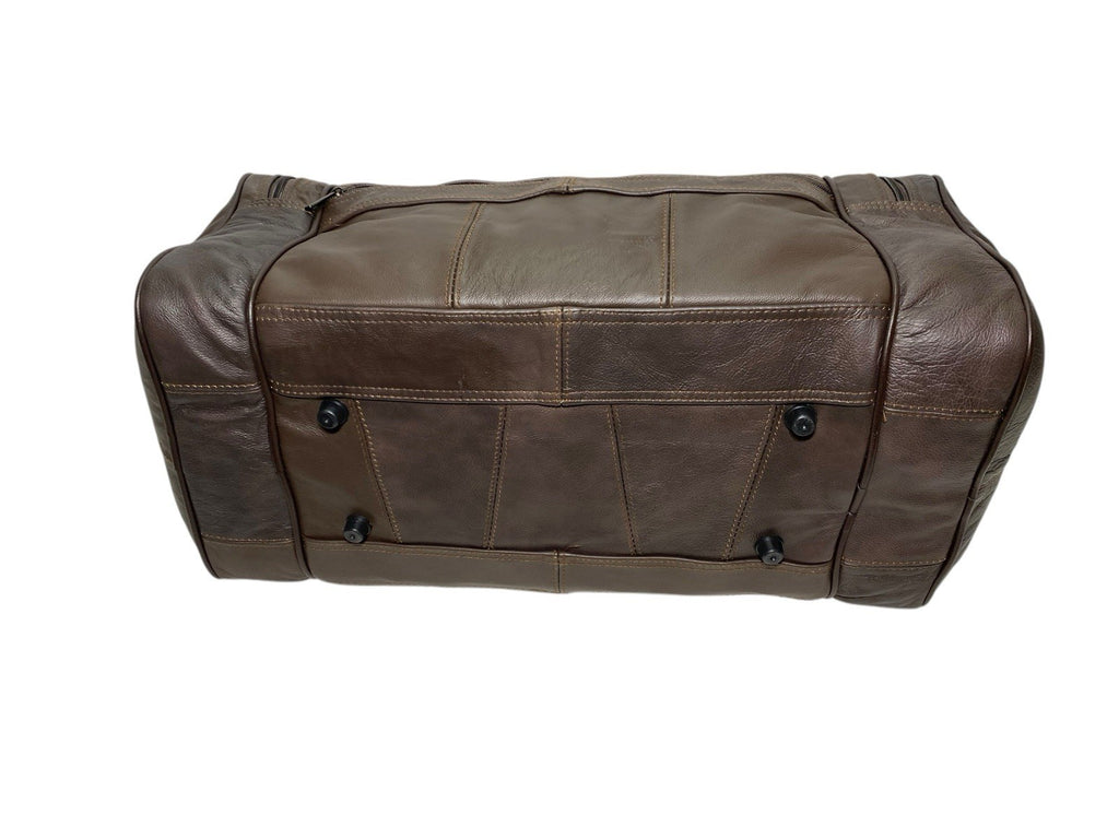 Lorenz Unisex Genuine Luxury Soft Leather Travel Weekend Gym Bag Holdall New