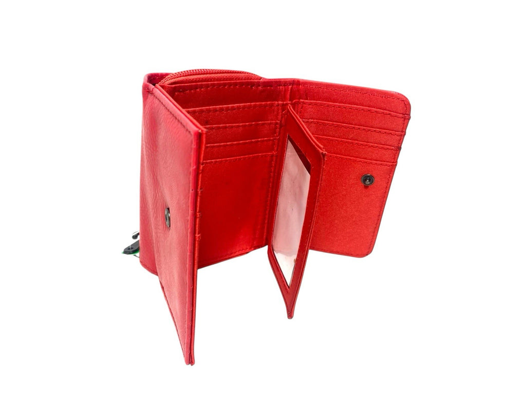 Ladies Trifold Faux Leather Zip Around Coin Notes Credit Card Purse New