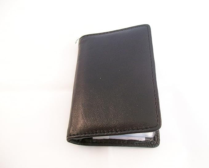 Lorenz Unisex Genuine Soft Leather Credit Card Holder Wallet Bifold Black New