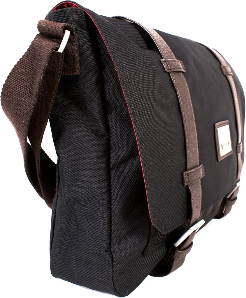 Jeep Unisex Vintage Courier Messenger Shoulder Satchel Work College Bag Black