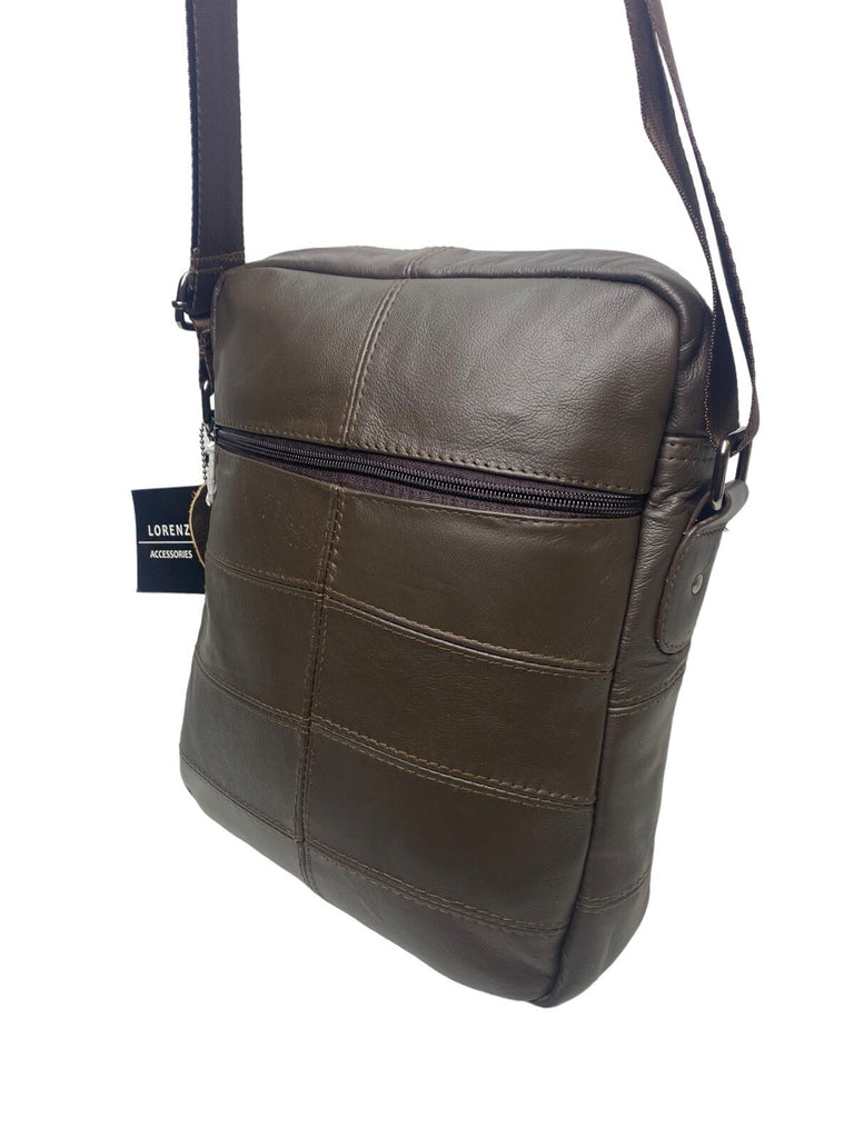 Lorenz Real Leather Unisex Casual Cross Body Bag Shoulder Bag Messenger Bag