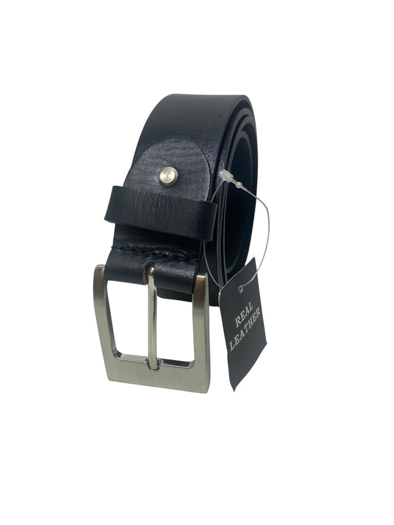 Mens 100% Full Grain Leather 1.5" (38mm) Wide Belt Black XL 40-44" New