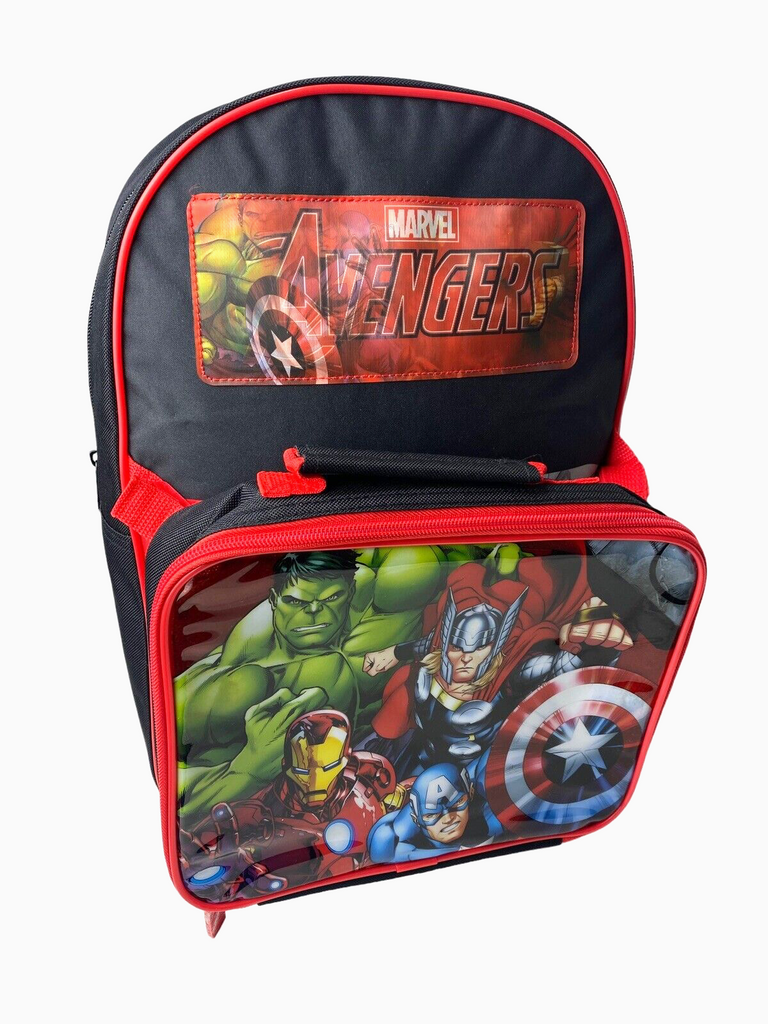 Avengers Backpack With Lunch Bag For Kids Marvel Matching 2 Piece School Bag Set