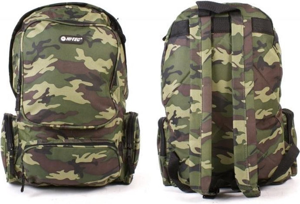 Hi-Tec Mens Dublin Army Militry Cammo Camouflage Backpack School Travel Gym Bag