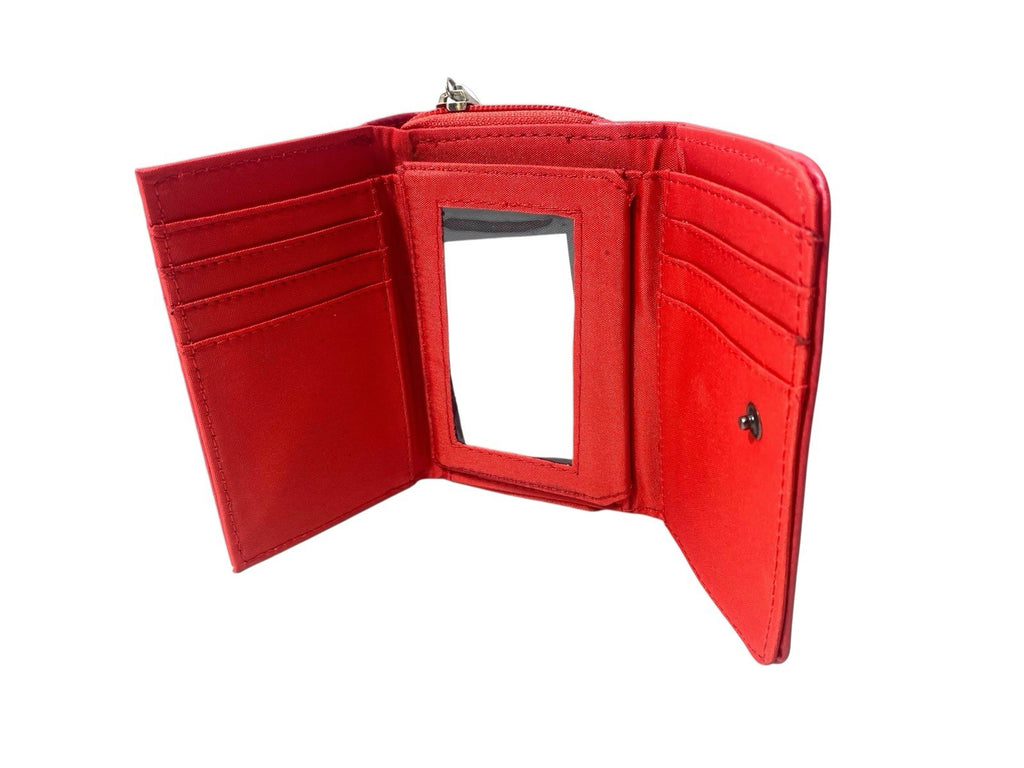 Ladies Trifold Faux Leather Zip Around Coin Notes Credit Card Purse New