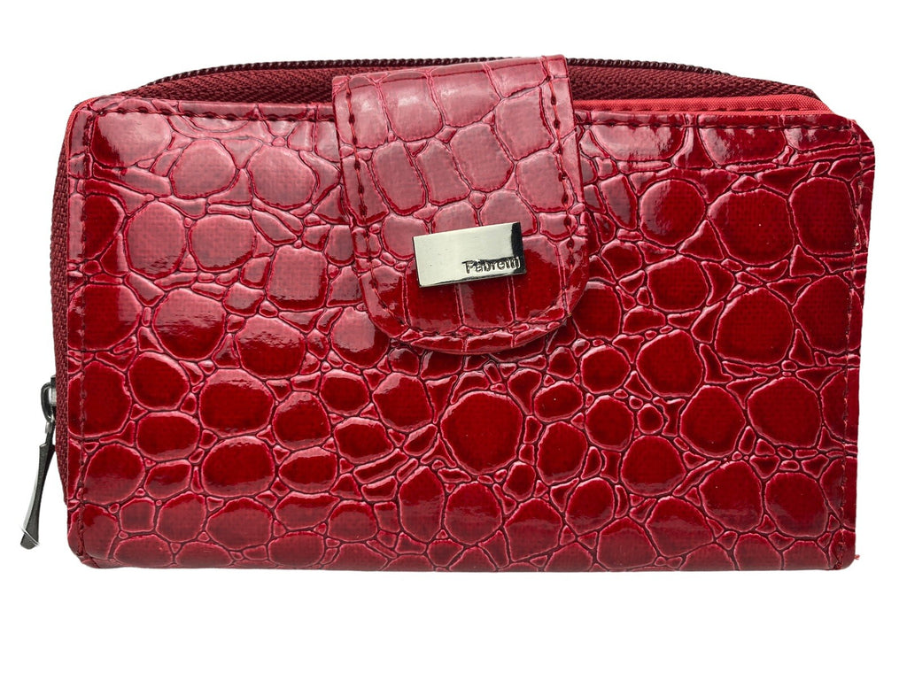 Fabretti Ladies Croc Fashion Purse Clutch Credit Card Wallet Coin Notes New