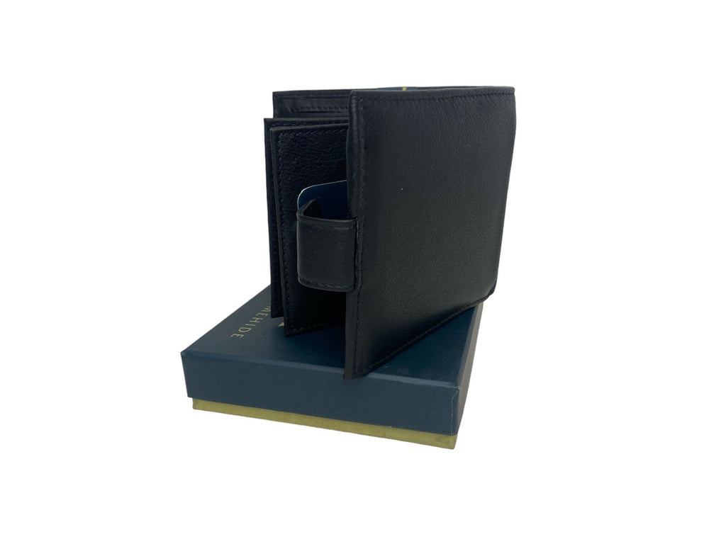 Primehide Mens Soft Luxury Leather Bifold Wallet Credit Card Black Gift Boxed