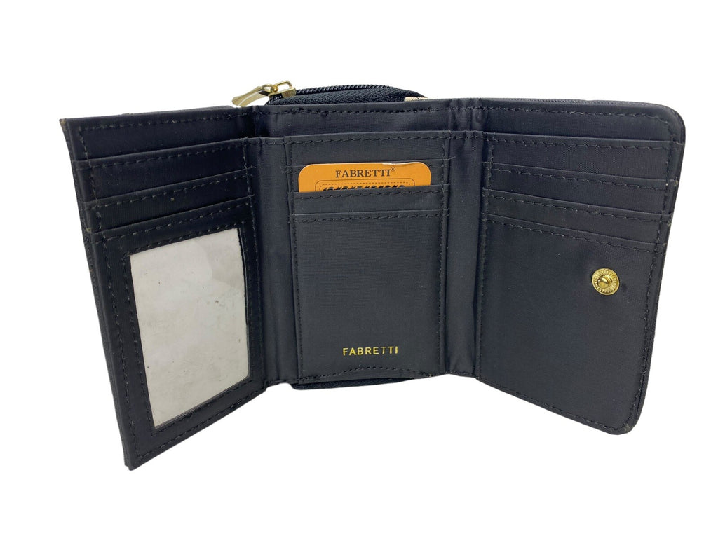 Fabretti Ladies Bow Fashion Coin Note Purse Credit Card Wallet Zip Around Beige