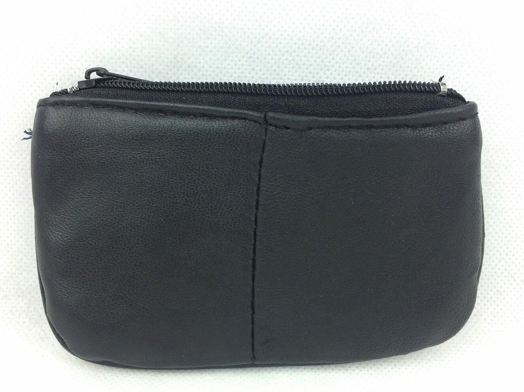 Soft Men Women Genuine Leather Coin Key Holder Zip Wallet Pouch Keyring Purse