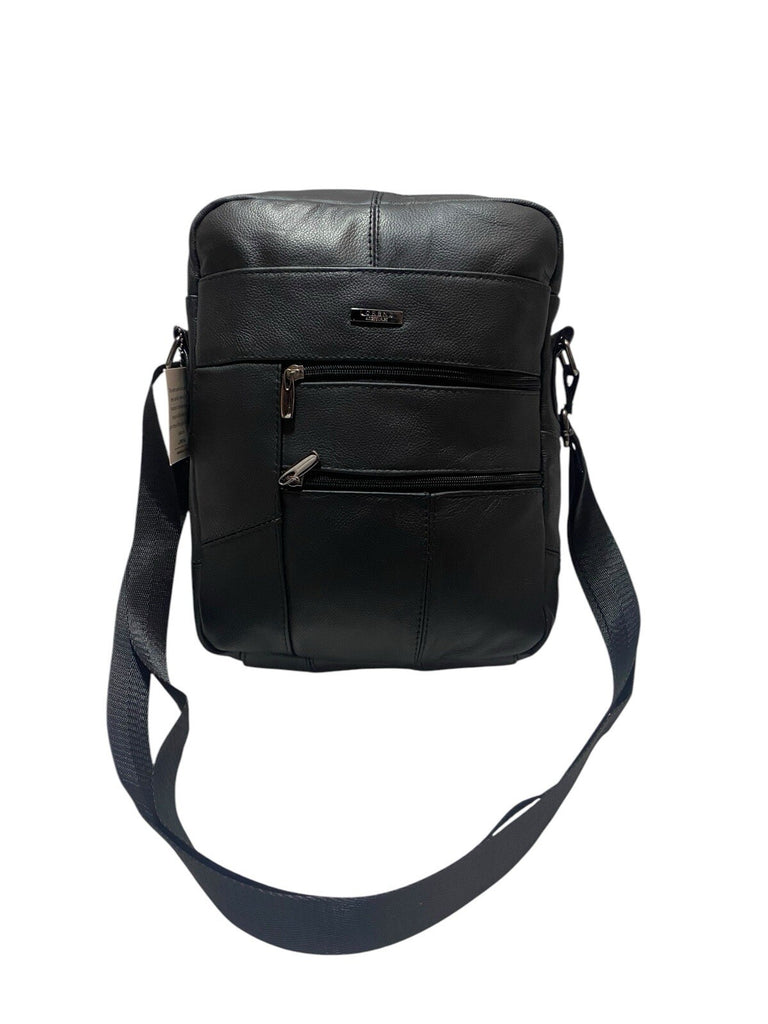 Lorenz Real Leather Unisex Casual Cross Body Bag Shoulder Bag Messenger Bag