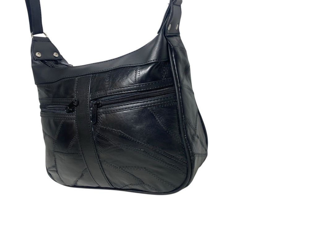 Lorenz Patchwork Leather Twin Top Leather Handbag Shoulder Cross Body Bag New