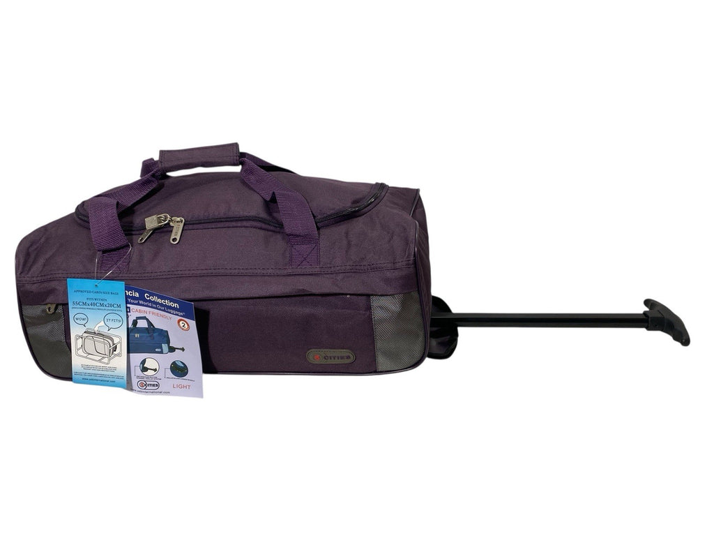 5 Cities 21" Carry On Lightweight Travel Wheeled Cabin Trolley Weekend Bag 29L