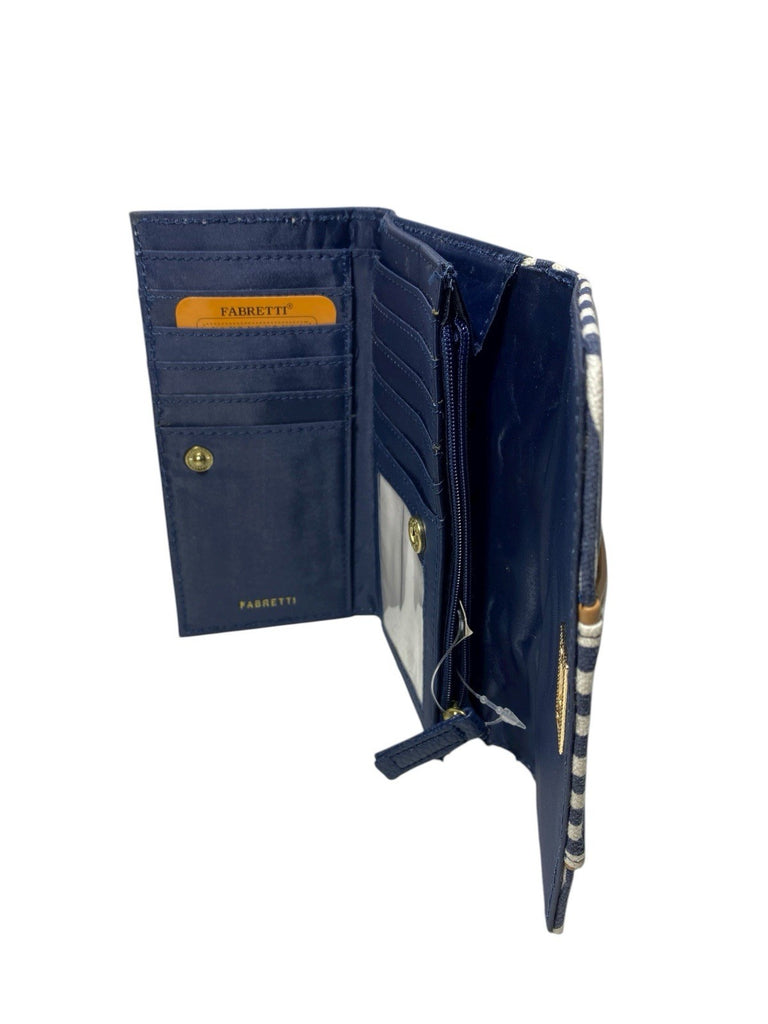 Fabretti Ladies Envelope Purse Striped Clutch Coin Credit Card Wallet New