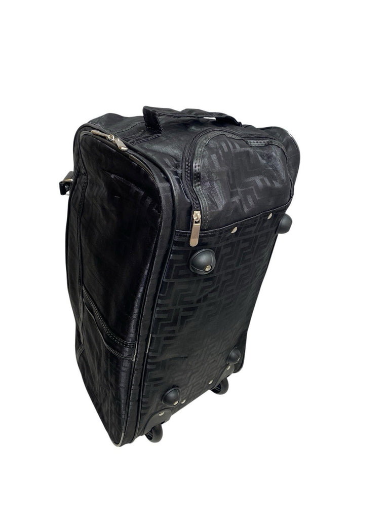 Unisex Black Frenzy Design Travel Holdall Wheeled Bag Fashion Hand Luggage New