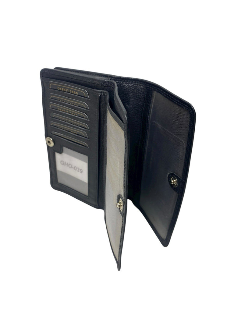 Ladies Real Leather Bifold Purse Credit Card Notes Coins With Multiple Sections