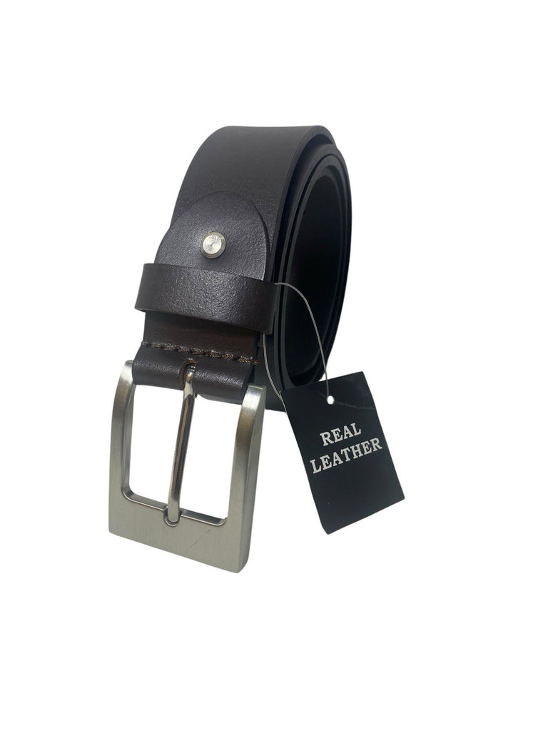 Mens 100% Full Grain Leather 1.5" (38mm) Wide Belt Brown XL 40-44" New