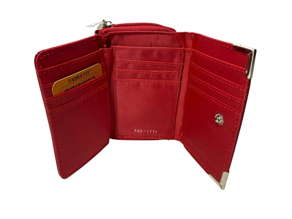 Fabretti Ladies Trifold Patent Croc Zip Around Coin Credit Card Notes Purse New