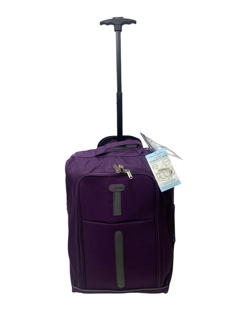 5 Cities 21" 55cm Carry On Lightweight Travel Wheeled Cabin Trolley Bag 42L New