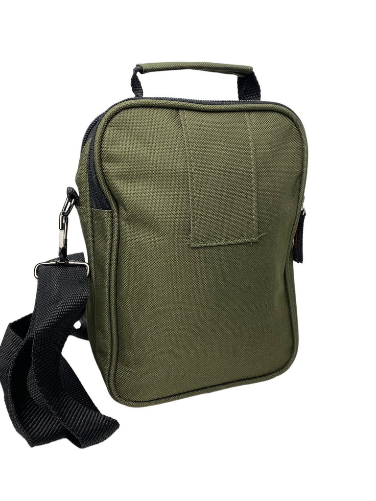 Lorenz Unisex Canvas Travel Bag Multiple Zipped Pockets & Adjustable Strap Green