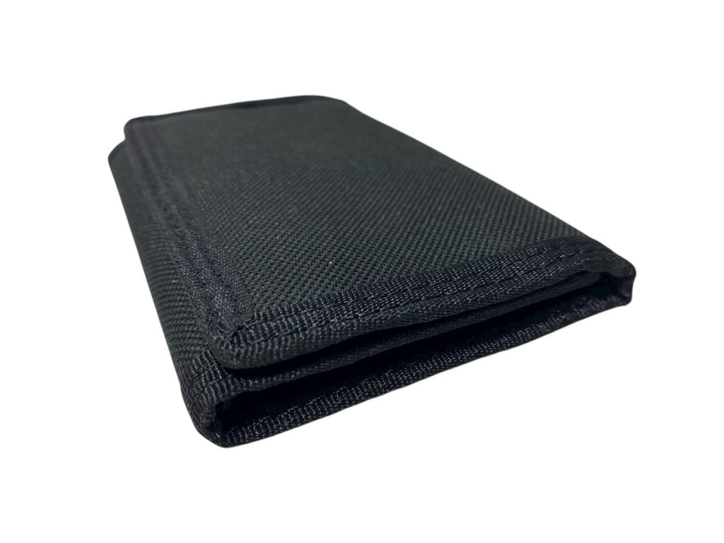 Fabretti Unisex Trifold Strong Canvas Notes Coins Card Wallet Purse Black