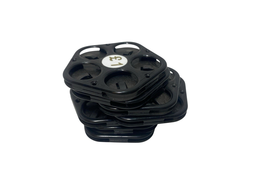 7 x £1 One Pound Coin Holder Organiser Pentagon Shape Gadget Holds 5 Coins New