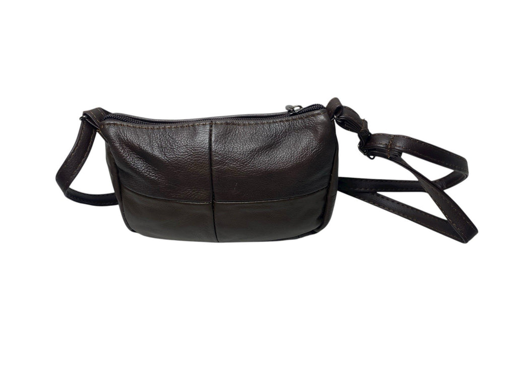 Lorenz Genuine Cowhide Leather Crossbody Shoulder Bag Triple Zipper Compartments